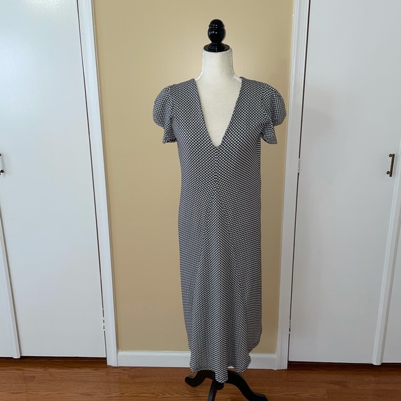 Zara Black & White Checker Print Dress - Picture 2 of 8